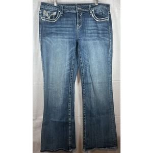 Vigoss Womens Chelsea Boot Cut Blue Jeans Size 40x31 Heritage Fit 15/16 Flare